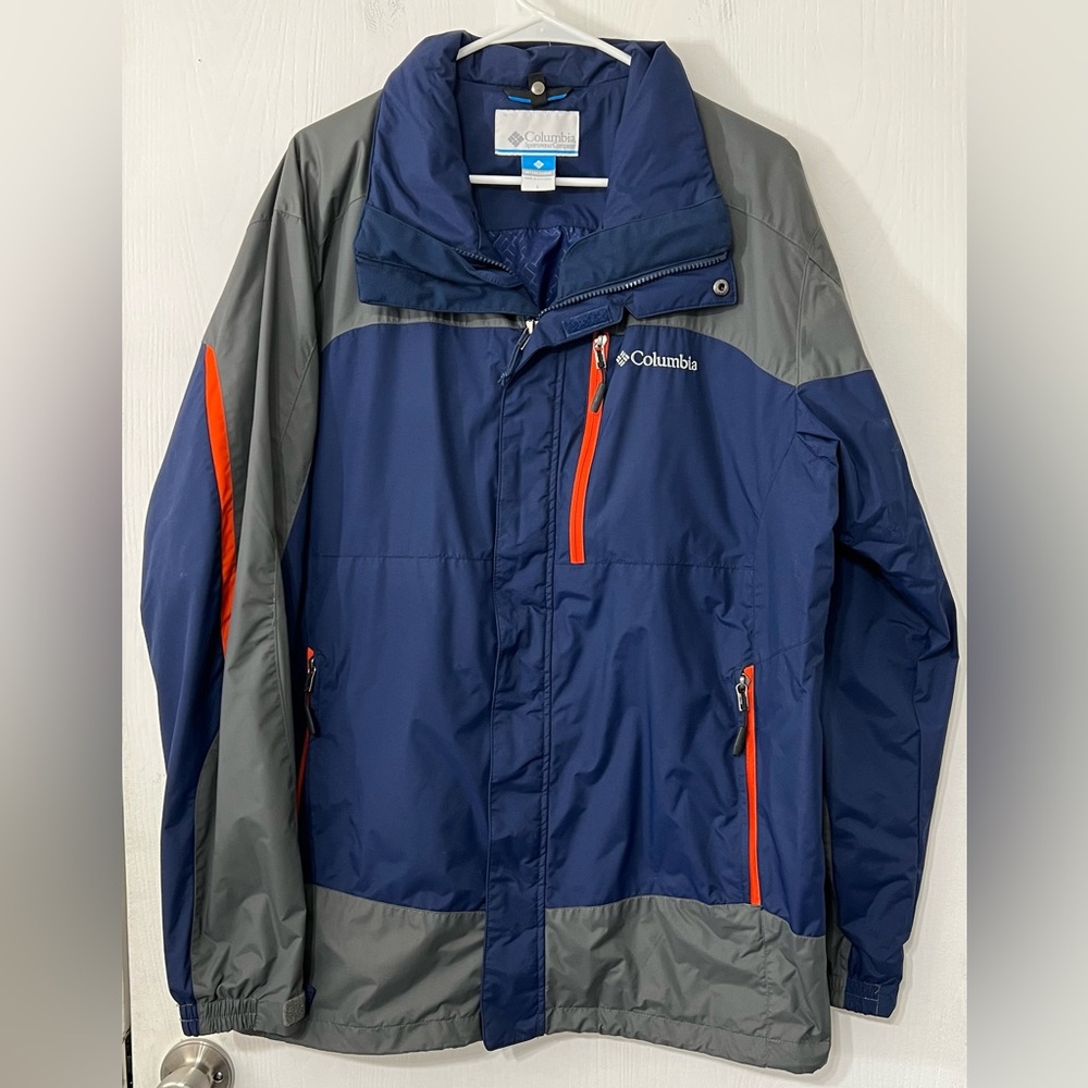 Columbia Waterproof Windbreaker Jacket Interchange Without Fleece Size Large